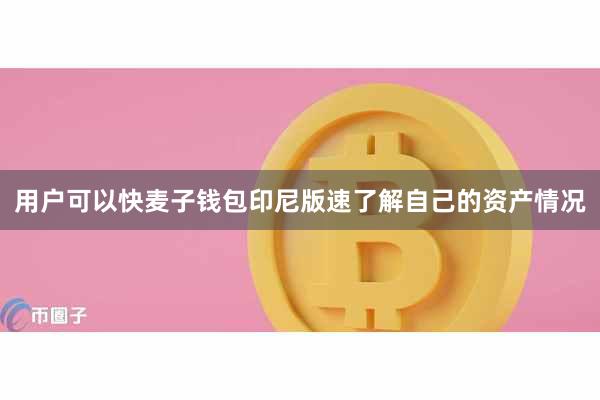 用户可以快麦子钱包印尼版速了解自己的资产情况