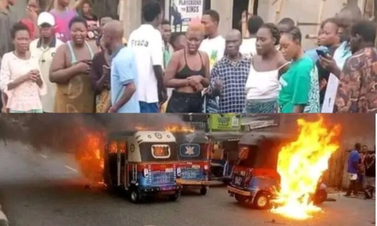 Angry Mob Kills Tricycle Rider For Stabbing Passenger To Death (Photo)