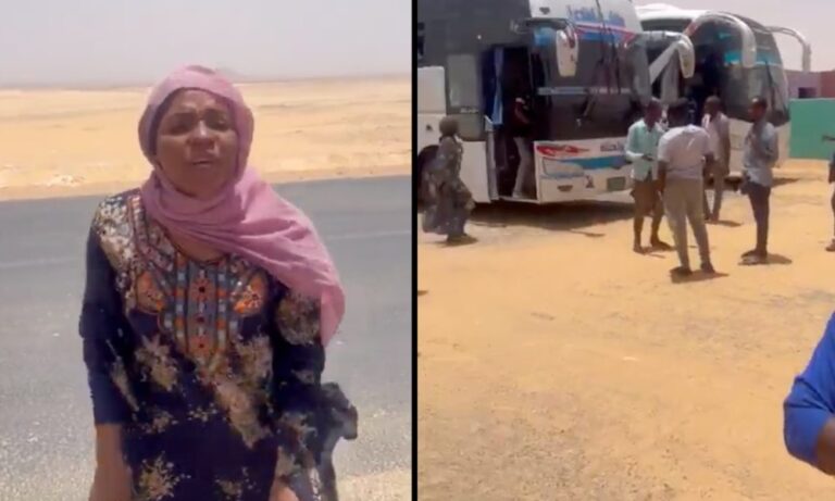 Buses Conveying Nigerian Students Escaping Sudan Stops In Middle Of Desert Over Non Payment (Video)