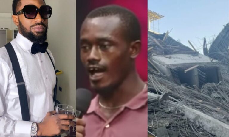 Dbanj Reacts As Bricklayer Shares How He Escaped Banana Island Seven-Storey Building Collapse