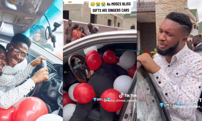 Emotional Tears As Popular Nigerian Singer Gifts Cars To His Back Up Singers, Mentee