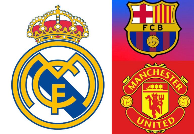 Real Madrid, Barcelona and Man United