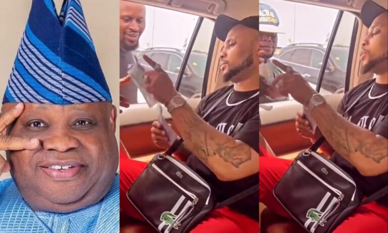 Money Rain As Gov Adeleke's Son, B-Red Shares Money On Streets Of Osun (Video)