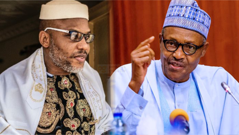 IPOB Leader, Nnamdi Kanu and President Muhammadu Buhari