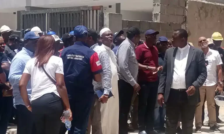 Sanwo-Olu Visits Banana Island Storey Building Collapse Scene