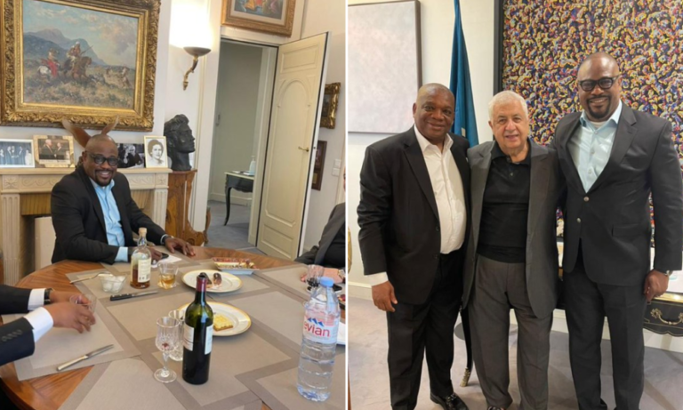 Senator Orji Kalu Receives Billionaire Gilbert Chagoury On Condolence Visit