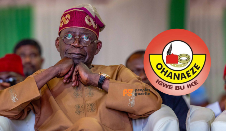 President-elect Bola Ahmed Tinubu and Ohanaeze Ndigbo logo