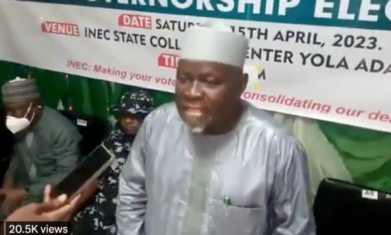 Watch Moment Adamawa REC Strangely Announces Binani As Winner Of Guber Elections