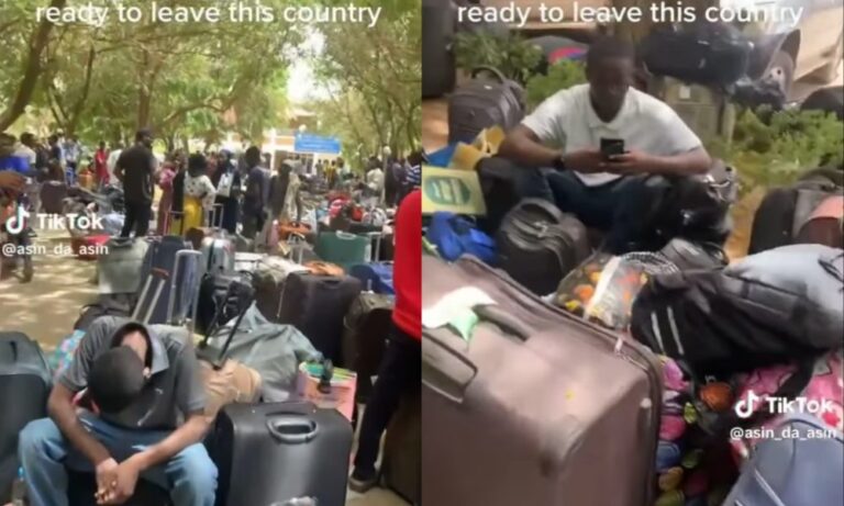 Watch Video Of Stranded Nigerian Students Waiting To Be Evacuated From Sudan