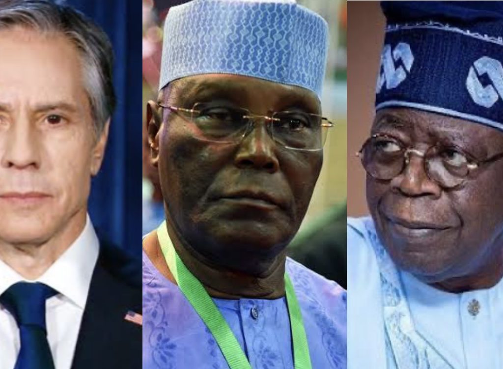 Atiku Abubakar, Bola Tinubu and Antony Blinken