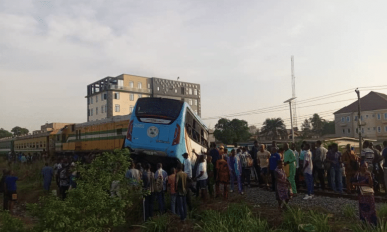 NEMA Reacts As Train Collides With BRT Bus In Lagos