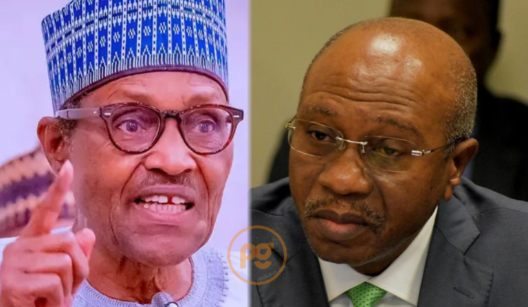 President Muhammadu Buhari and CBN governor, Godwin Emefiele