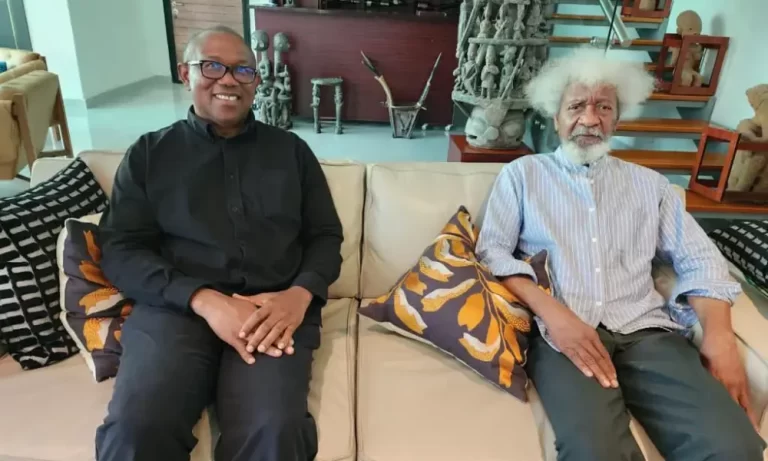 Peter Obi Visits Wole Soyinka, Discusses Future Of Nigeria