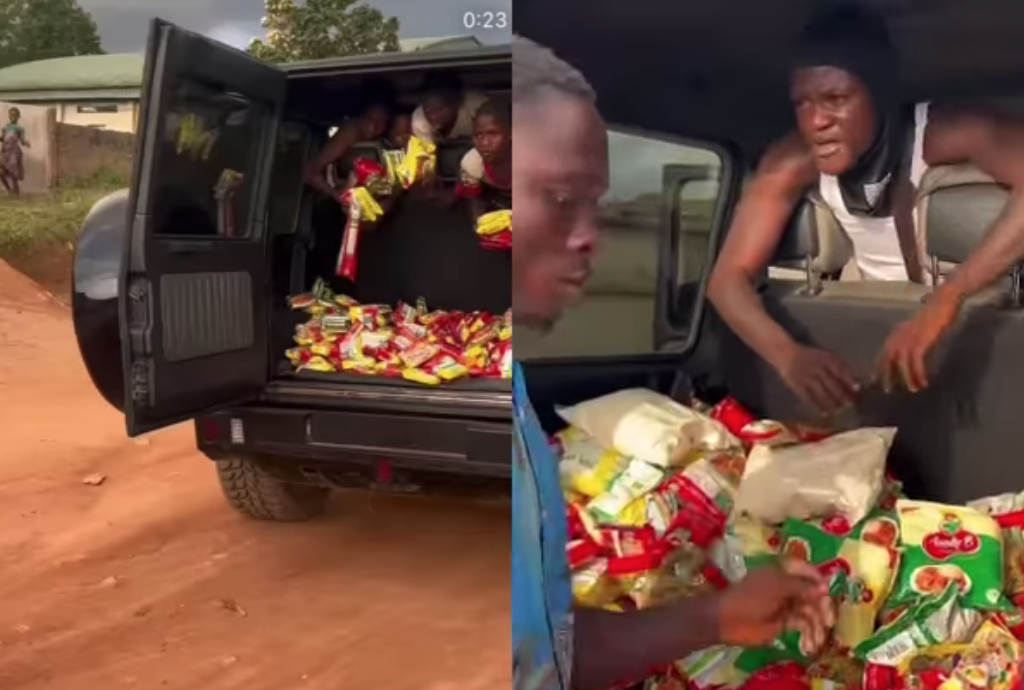 Portable Hits Street With G-Wagon, Distributes Food Stuffs To Children