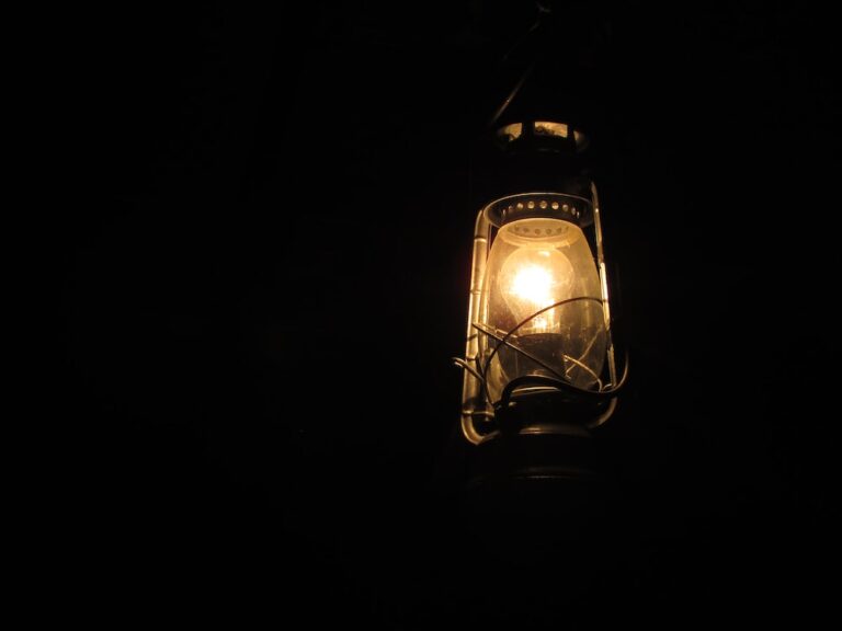 LIT LANTERN IN DARKNESS