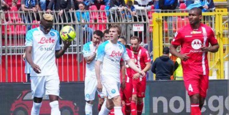 Serie A champions Napoli stutter to 0-2 defeat at Monza