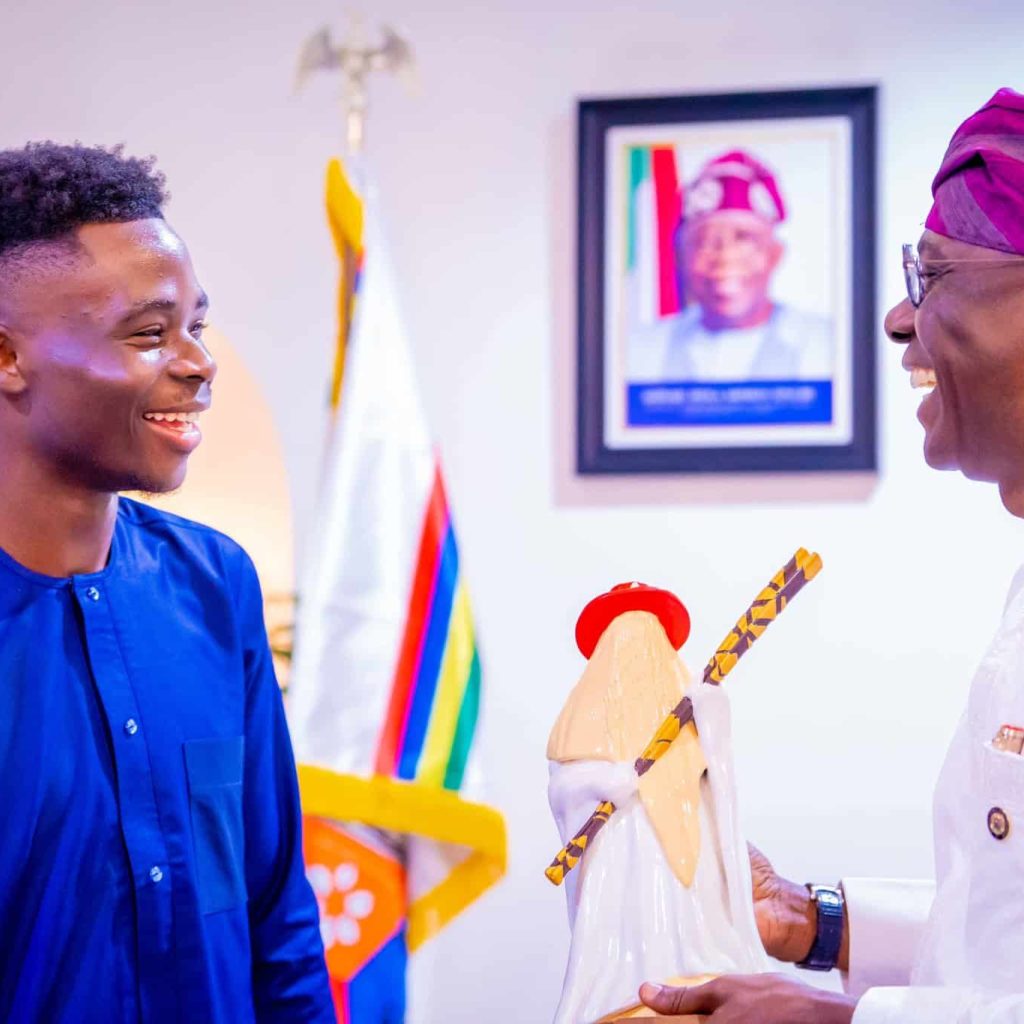 Arsenal Star, Saka Visits Sanwo-Olu [Photos]