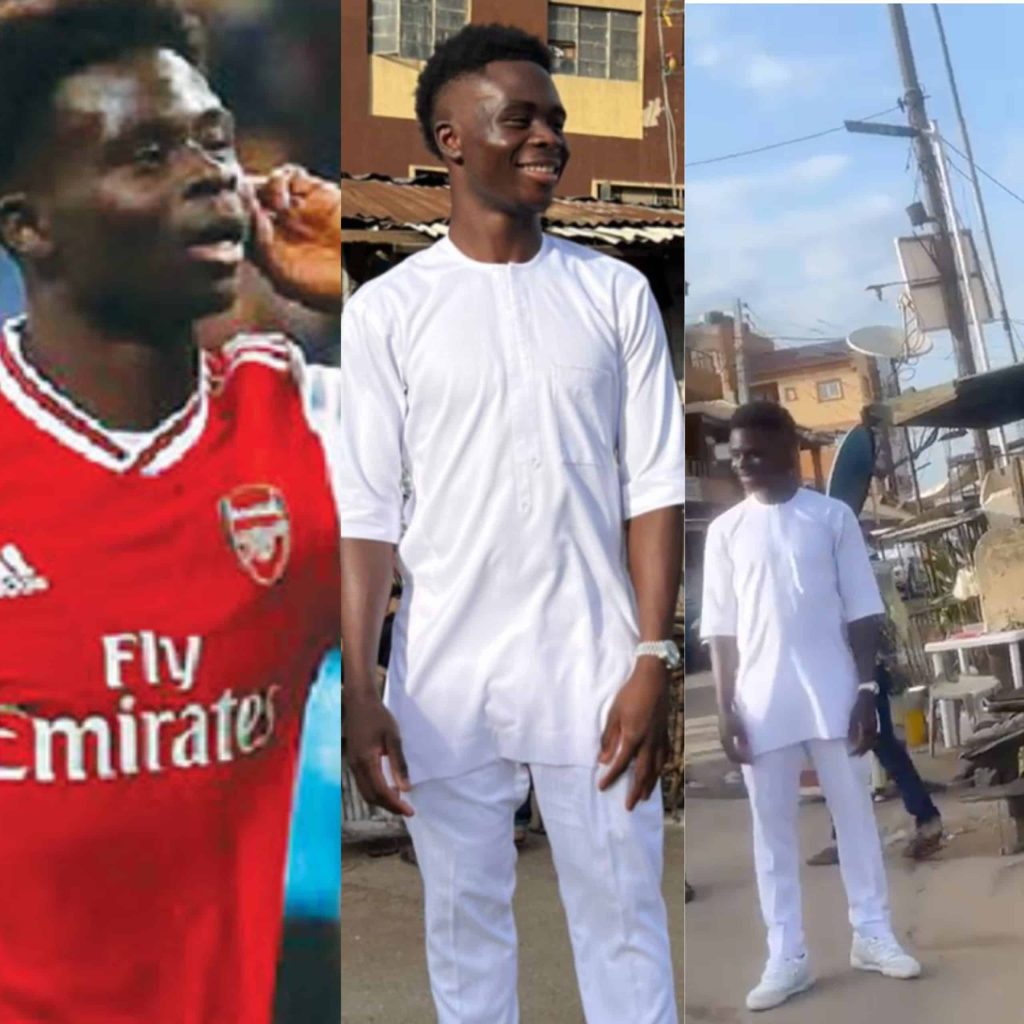 Arsenal Star, Saka Walks The Streets Of Lagos In Broad Daylight, Sparks Reaction