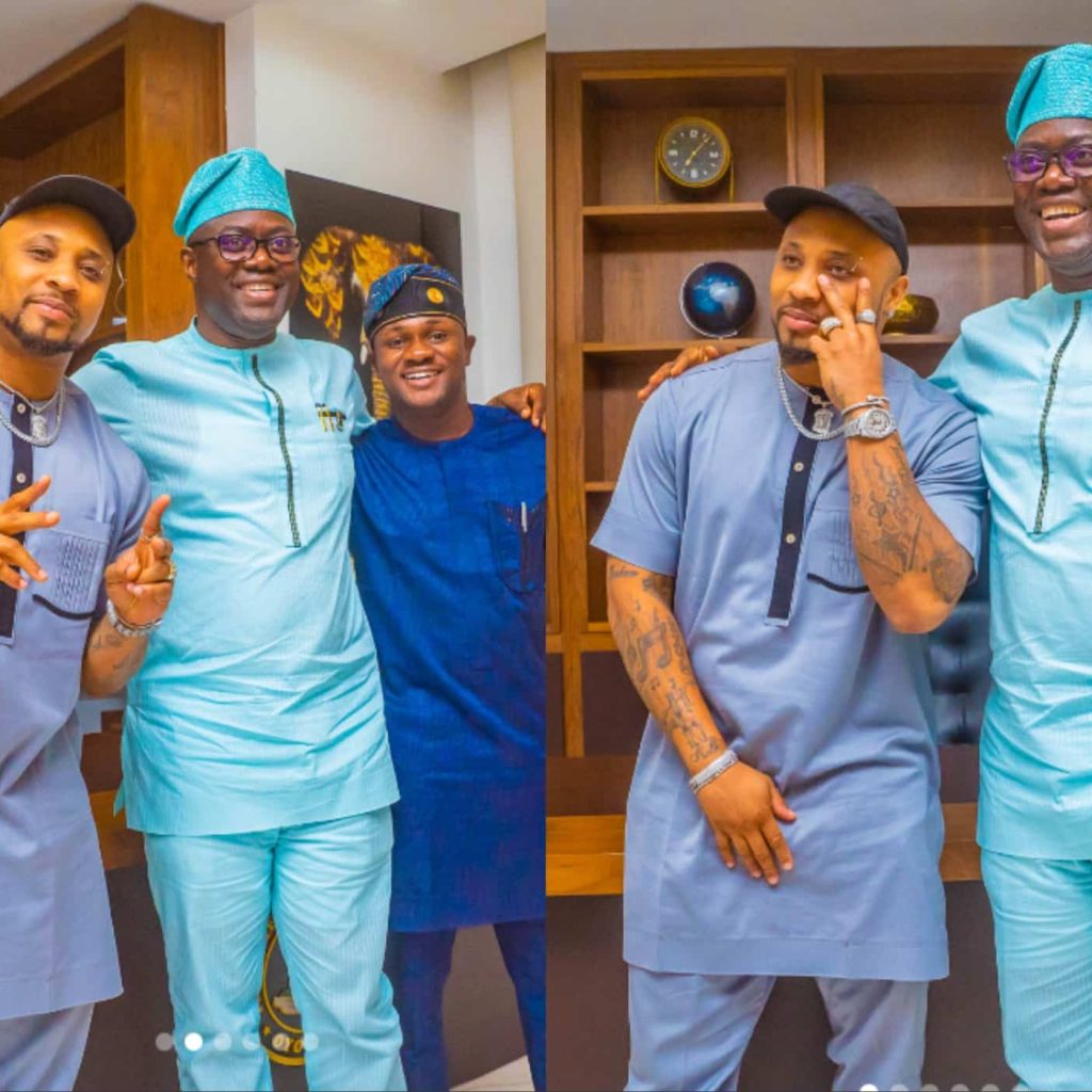 Davido's Cousin, B-Red Meets With Makinde (Photos)