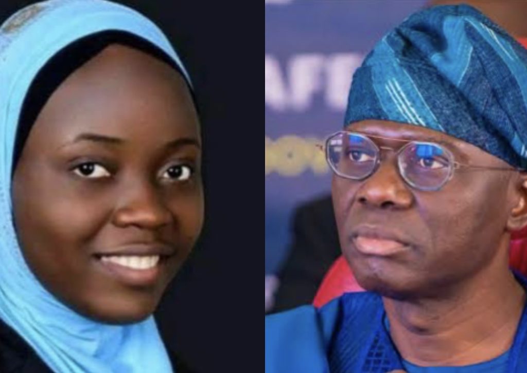 Governor Babajide Sanwo-Olu and Aminat Yusuf