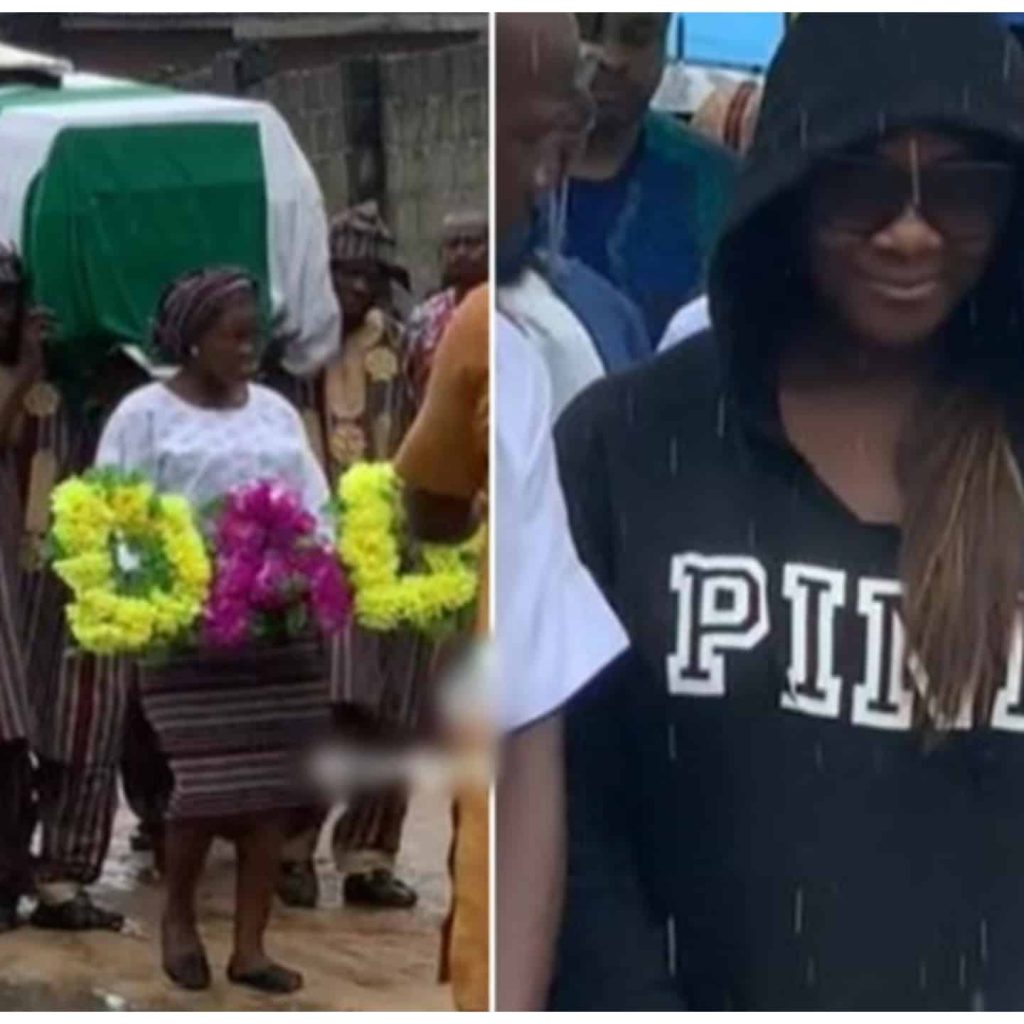 Mercy Johnson Buries Father Amid Tears