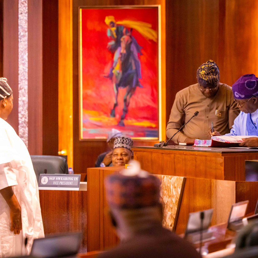 Video: Moment Tinubu Swears In Akume As SGF