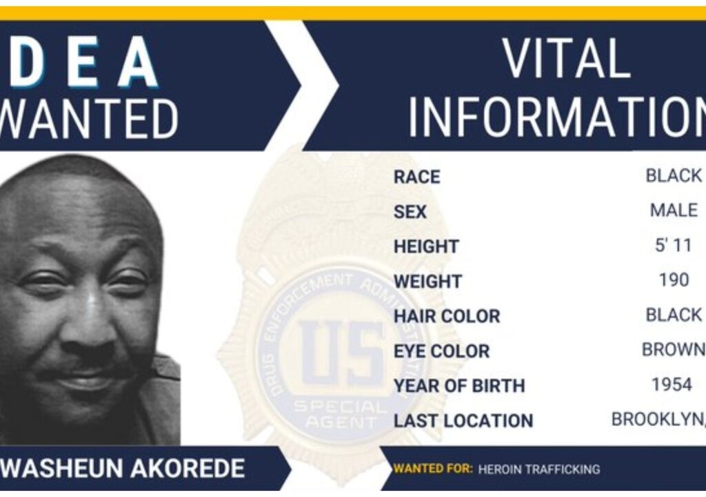 Nigerian, Oluwasheun Akorede declared wanted by US DEA for drug trafficking