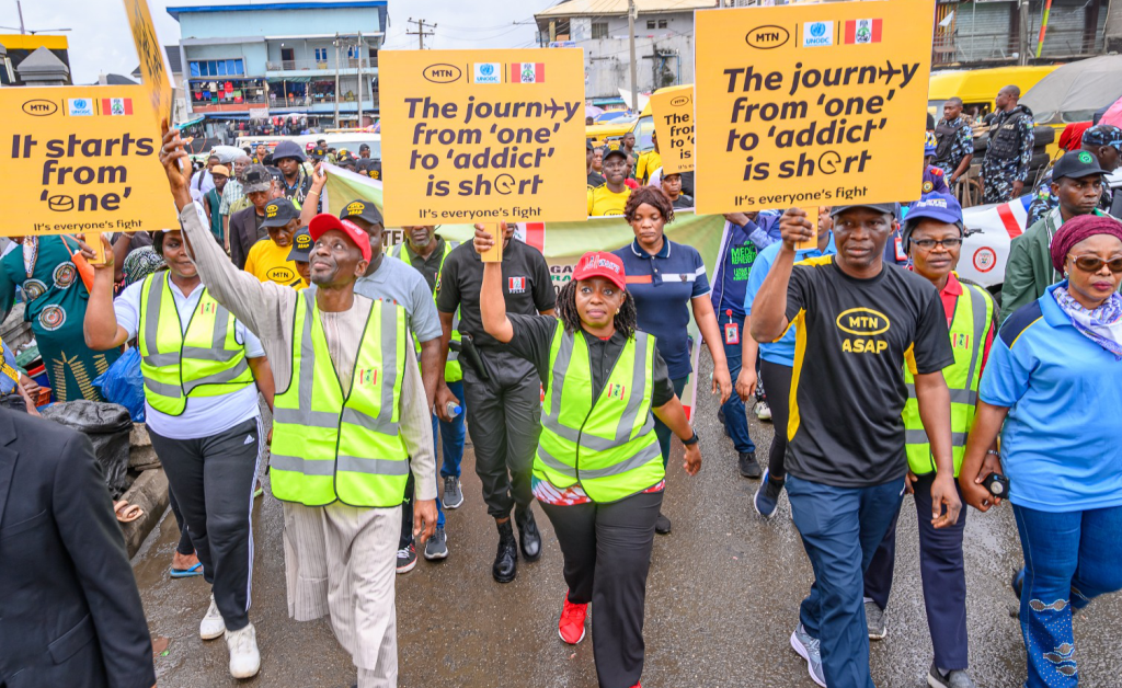 Lagos state first lady, Ibijoke Sanwo-Olu leads awareness walk against drug abuse [