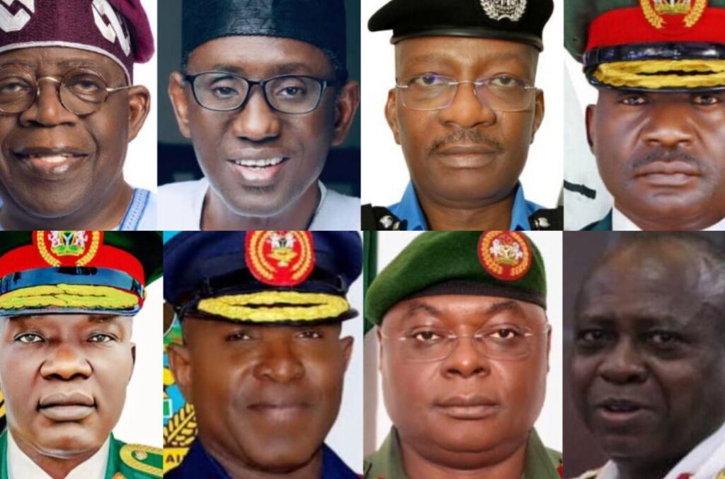 President Bola Tinubu and new service chiefs