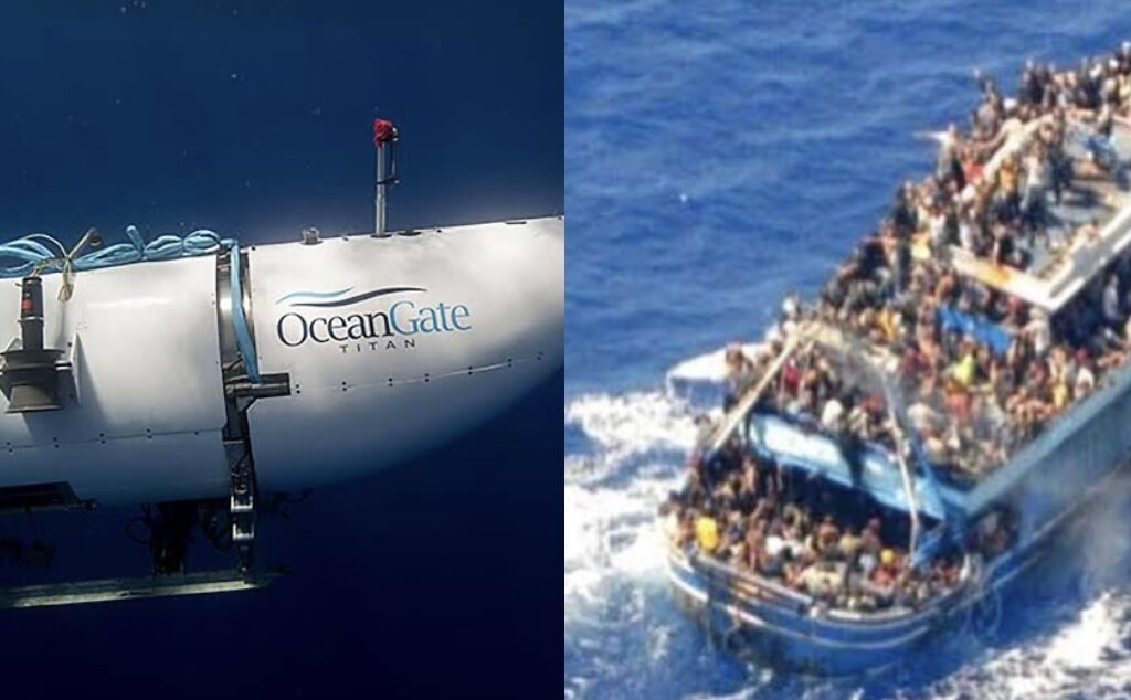 Titan submersible and Migrant boat