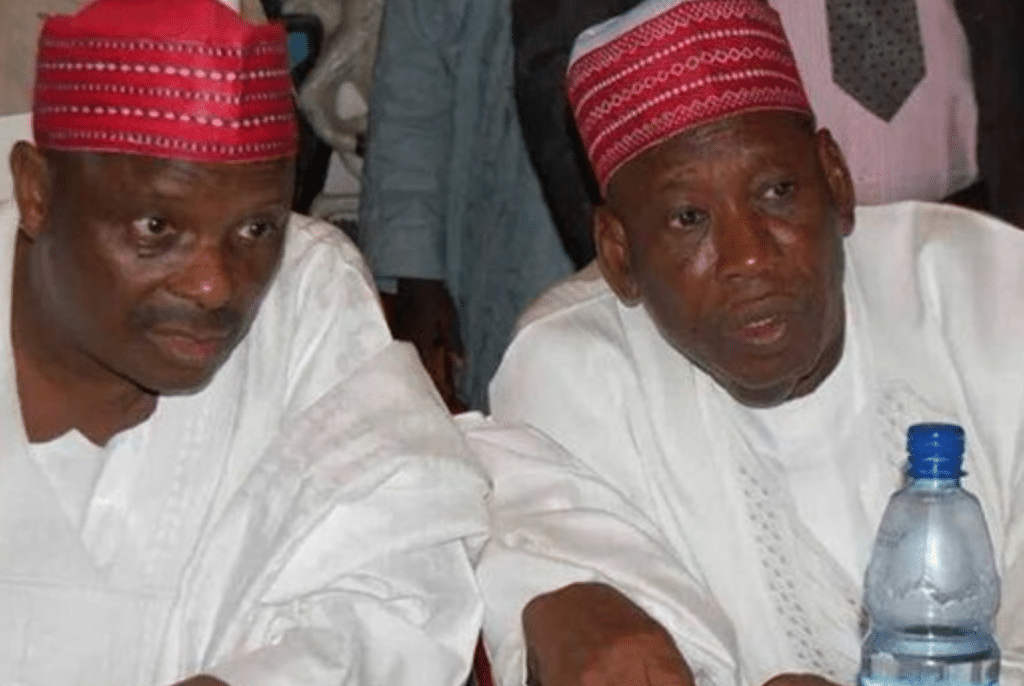 Reactions As Ganduje Rides Kwankwaso On Motorcycle In Epic Throwback Photo