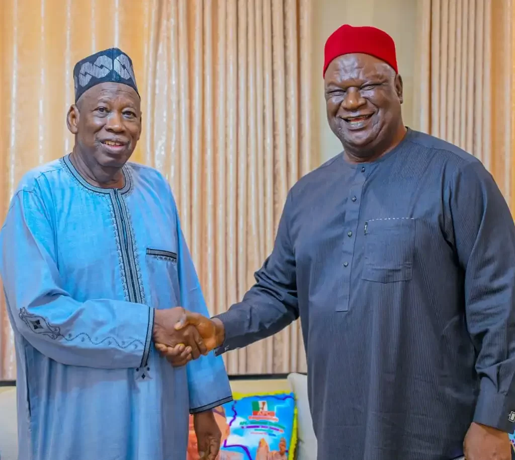 Defection: PDP's Anyim Pius Meets APC Chairman, Ganduje