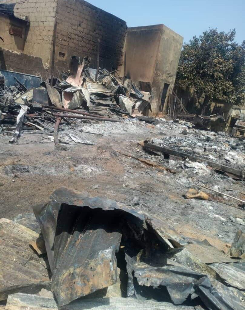 Property worth millions of naira destroyed as fire razes Yobe market [PHOTOS]