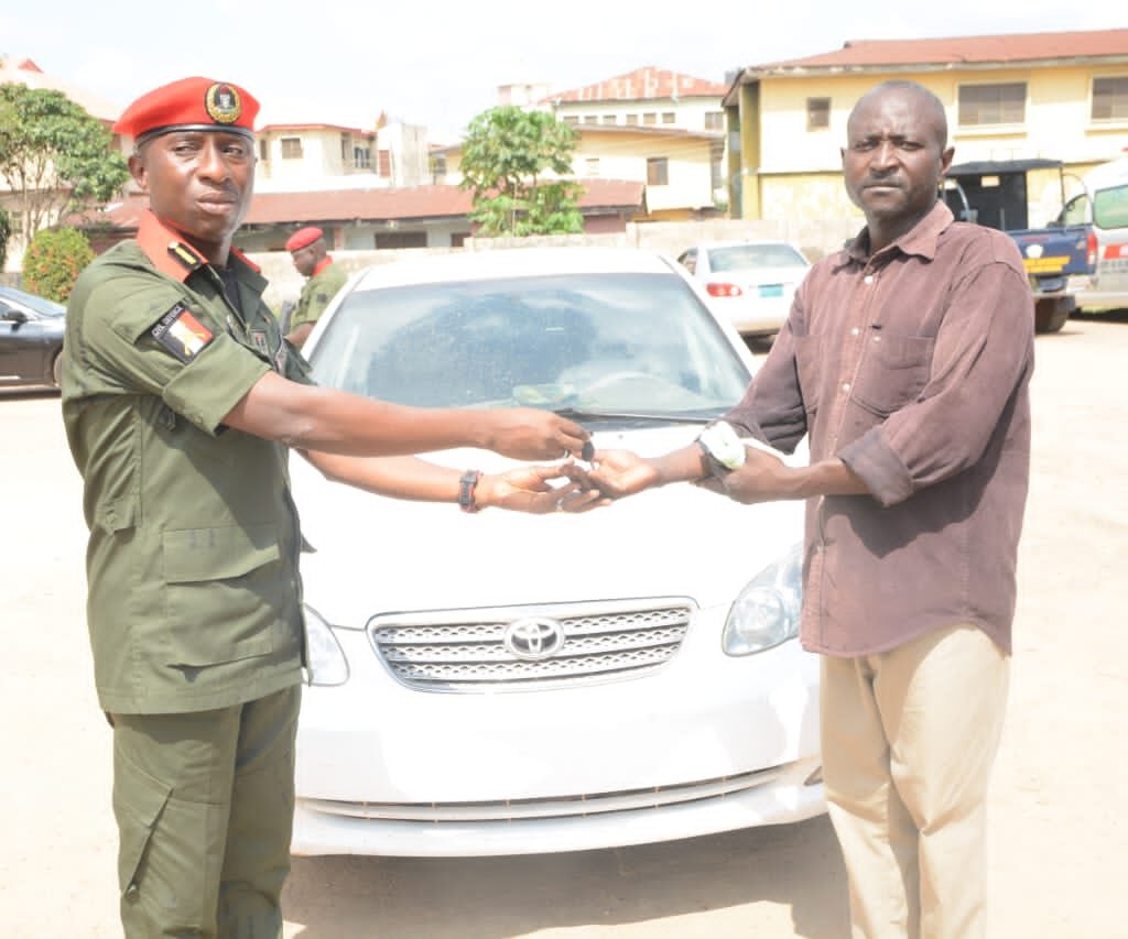 Car stolen in Kaduna recovered by NSCDC Kwara command