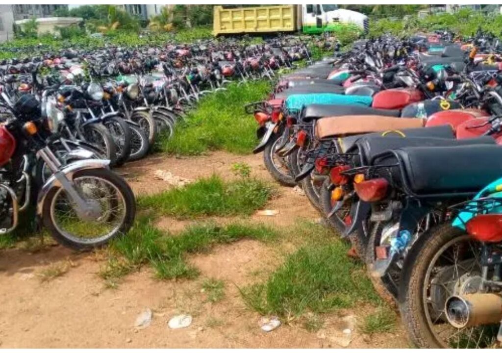 Lagos govt crushes over 1500 seized motorcycles over violation of traffic laws