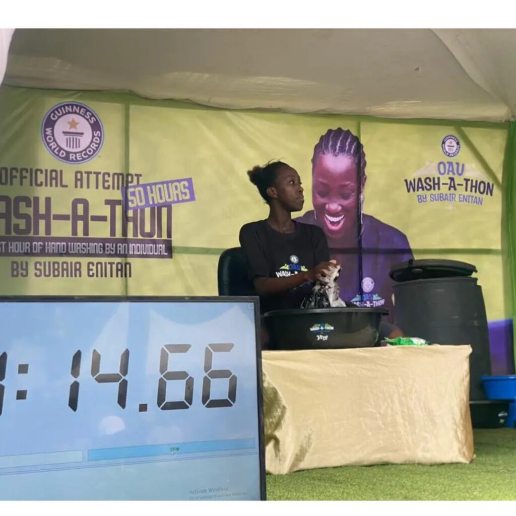 OAU student starts 50-hour hand wash-a-thon to set new Guinness World Record