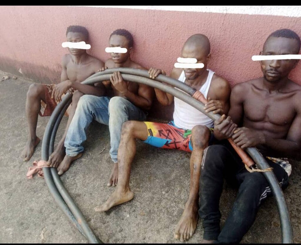 NSCDC nabs 4 suspects for vandalizing electricity cable linking Achebe Airport