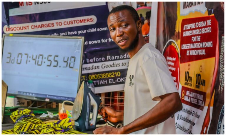 Guinness World Record: Nigerian man ends 200hrs ironing marathon over health issues