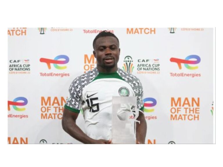 AFCON 2023: Simon scoops Man of the Match award after Super Eagles' win against Angola