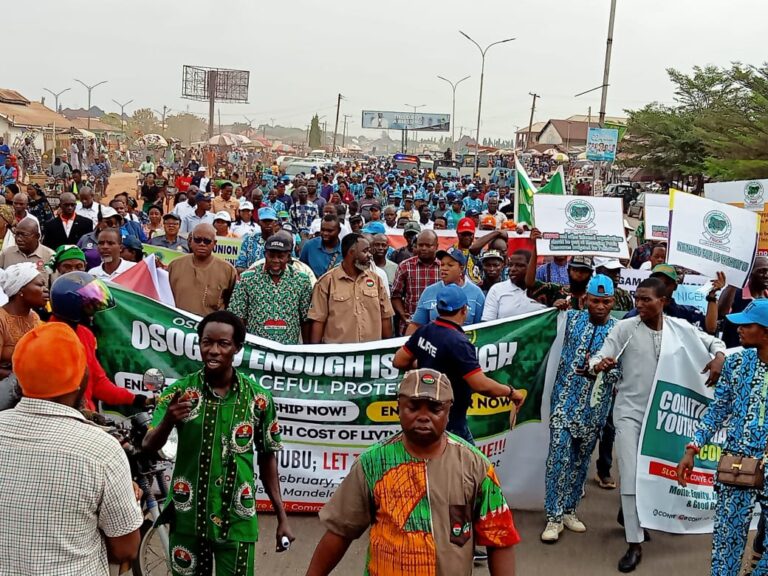 NLC protests economic hardship in Osogbo