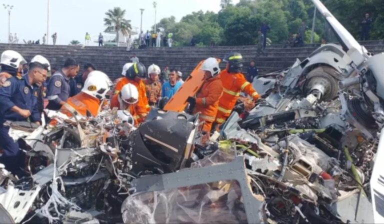 Many dead as two Navy helicopters crash after colliding mid-air in Malaysia