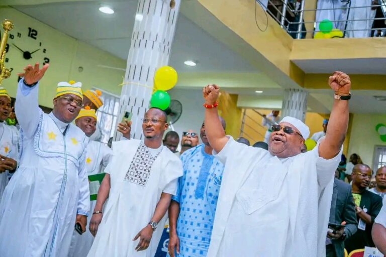 Governor Adeleke Attends Thanksgiving Service At C & S Headquarters