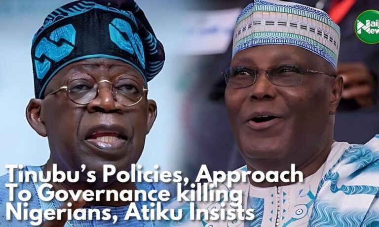 Tinubu’s Policies, Approaches To Governance Killing Nigerians – Atiku