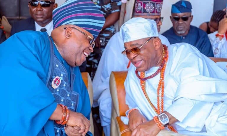 PDP Chairman, Ooni Of Ife, Oluwo Of Iwoland, Others Attend As Gov Adeleke Presents Staff Of Office To New Owa Obokun