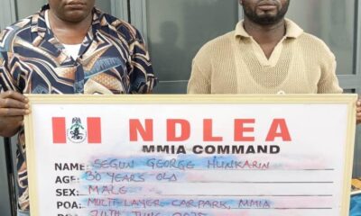 Ex-int’l footballer, 4 others arrested over cocaine at Lagos airport