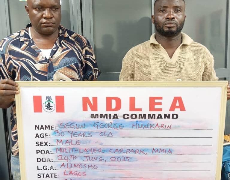 Ex-int’l footballer, 4 others arrested over cocaine at Lagos airport