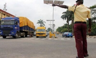 Man escapes death as container-laden truck crushes minivan in Lagos